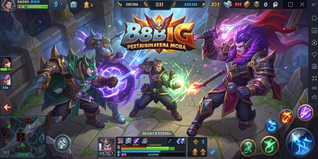 Tampilan menarik dari aksi permainan MOBA di 88BIG.