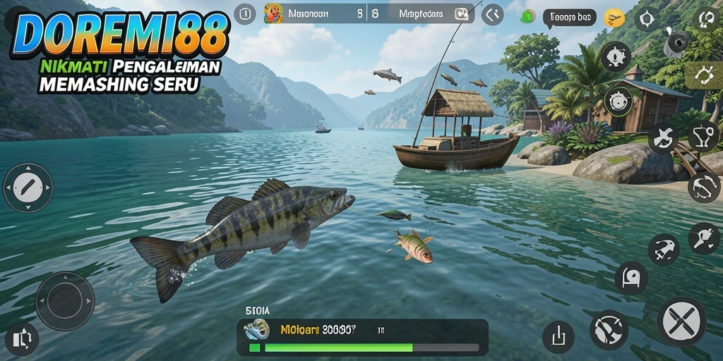 Tampilan menakjubkan dari gameplay DOREMI88 yang menampilkan aksi memancing.
