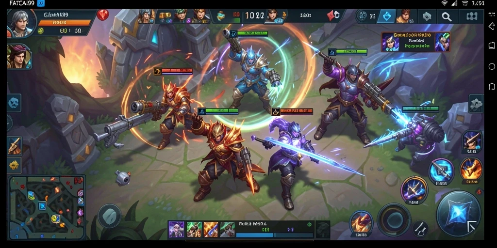 Tangkapan layar gameplay <strong>FATCAI99</strong> yang menampilkan aksi tim yang dinamis.