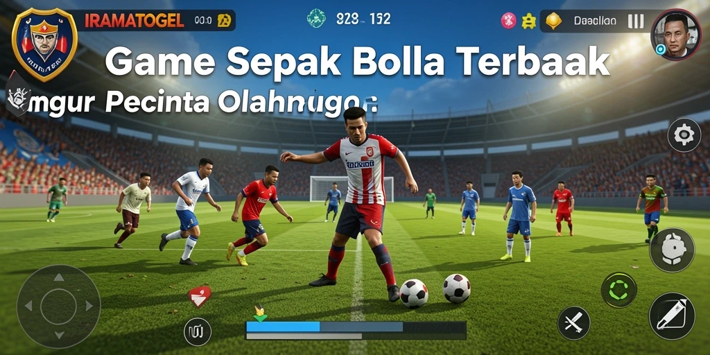 Screenshot gameplay IRAMATOGEL yang menampilkan aksi pertandingan sepak bola seru.