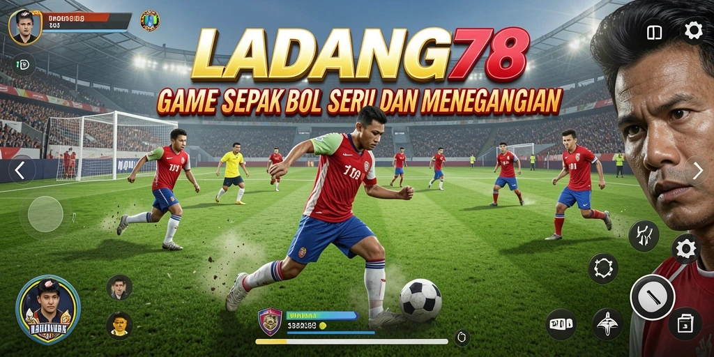 Tampilan seru dari gameplay <strong>LADANG78</strong> yang menggambarkan aksi sepak bola intens.