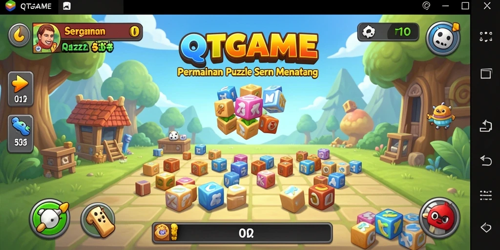 Penampilan screenshot QTGAME menampilkan gameplay Puzzle yang menarik.