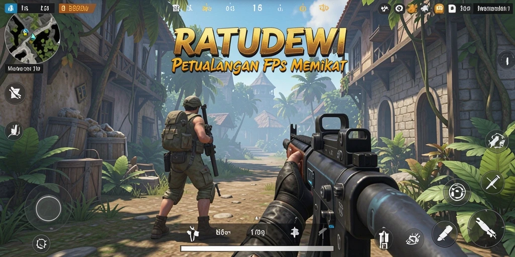 Tampilan gameplay mendebarkan di RATUDEWI dengan aksi tembak-menembak yang intens.