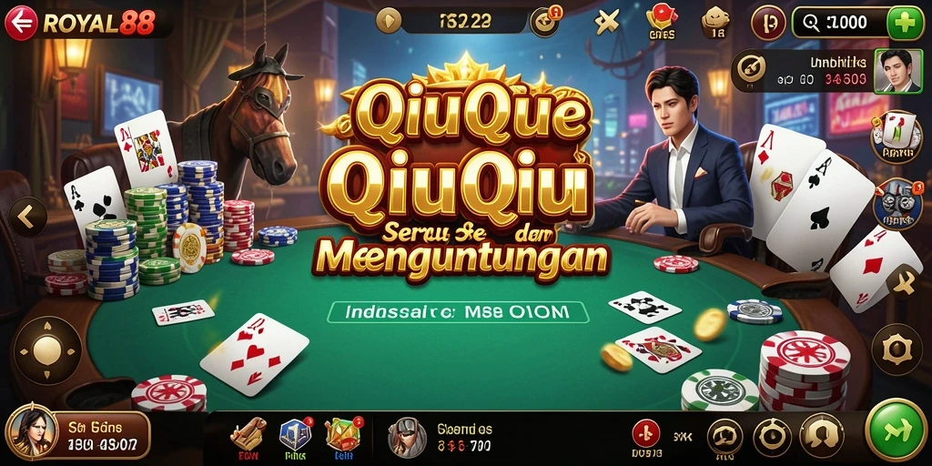 Screenshot gameplay QiuQiu ROYAL88 yang menarik dan kompetitif.