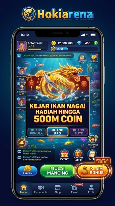 Screenshot menunjukkan proses unduh aplikasi di hokiarena.